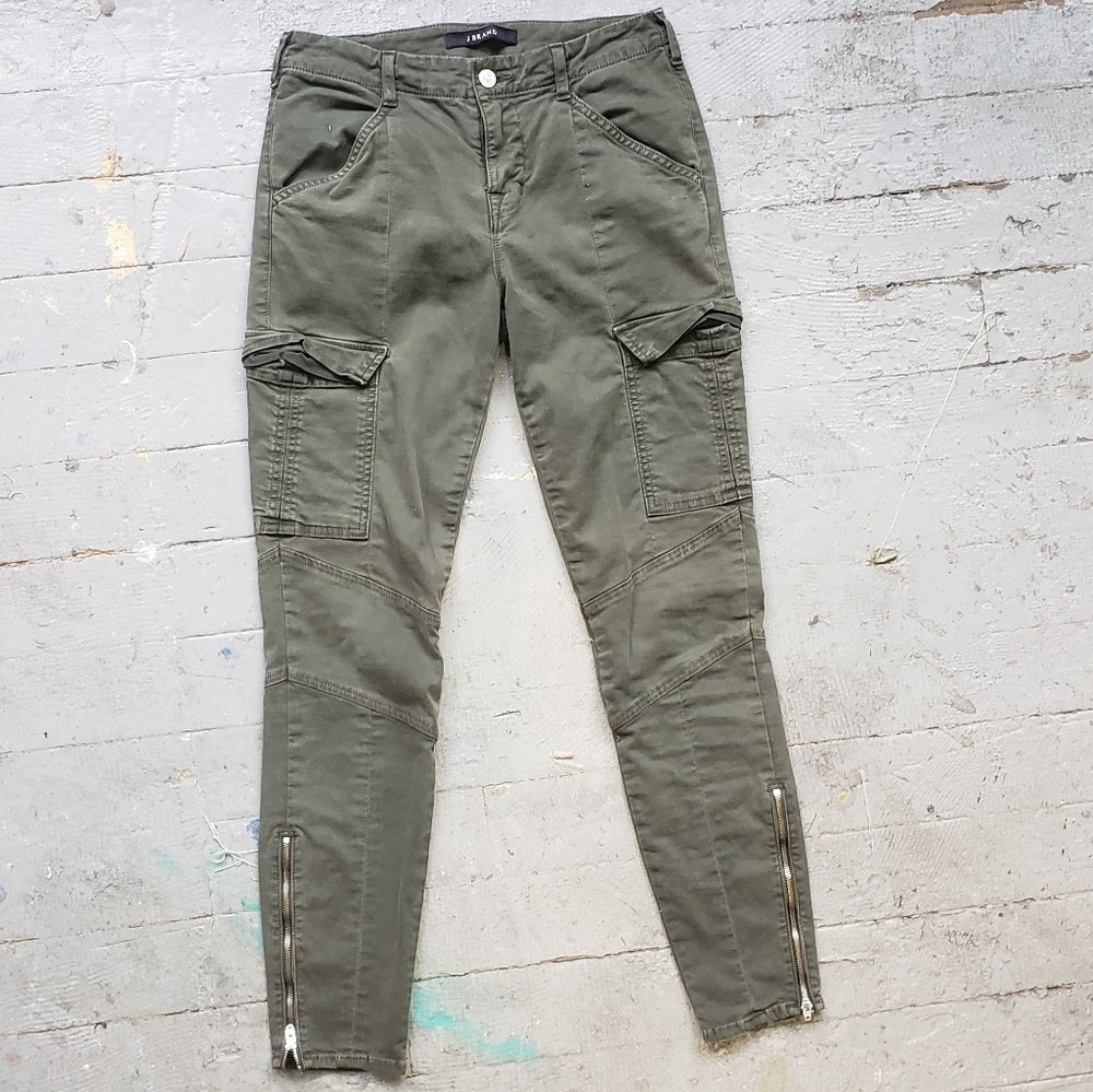 J Brand olive green skinny cargo pants